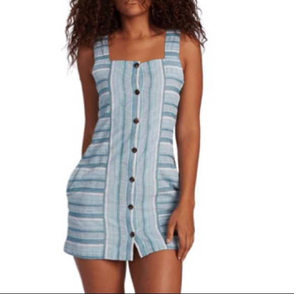 Woman’s ROXY SWEETER DREAMS SHORT DRESS~Corsair River Stripe~NWT~Size S - Picture 2 of 14